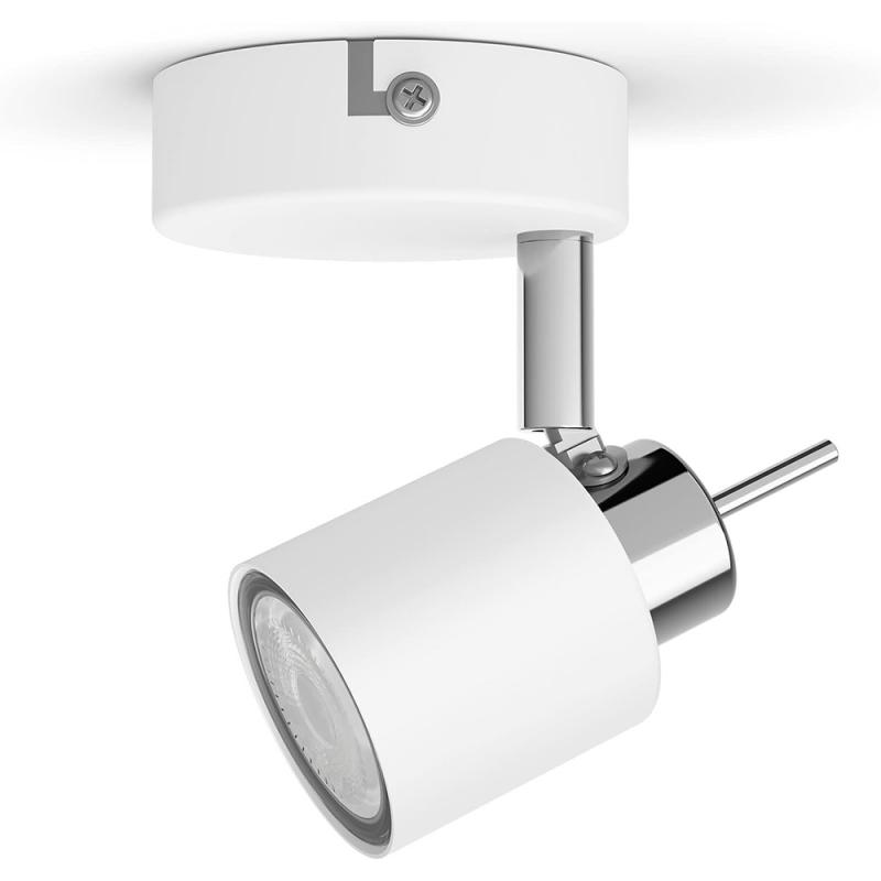 Philips 1er Meranti Decken-/Wandspot in Weiß mit 1 x GU10 Fassung IP20 - GU10 Leuchtmittel nicht enthalten