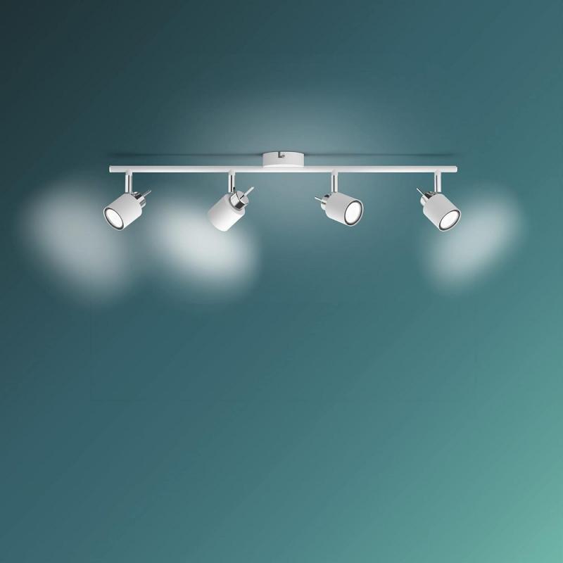 Philips 4er Meranti Deckenstrahler in Weiß mit 4 x GU10 Fassung IP20 - GU10 Leuchtmittel nicht enthalten