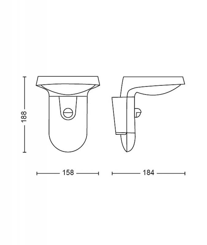 Philips Solar Wandleuchte Tyla in Anthrazit mit Bewegungsmelder und Dämmerungssensor warmweißes Licht