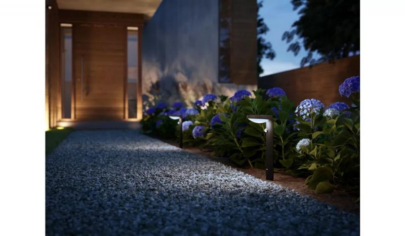 Philips Solar Wegeleuchte Tyla in Anthrazit mit Bewegungsmelder und Dämmerungssensor neutralweißes Licht