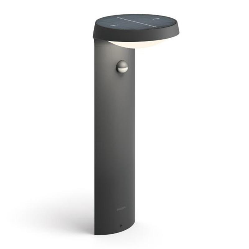 Philips Solar Wegeleuchte Tyla in Anthrazit mit Bewegungsmelder und Dämmerungssensor neutralweißes Licht