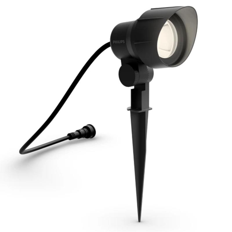 Philips Außenspot Erweiterung 6 W, wetterfester Niedervolt Bodenspot mit Erdspieß und kaltweißem Licht