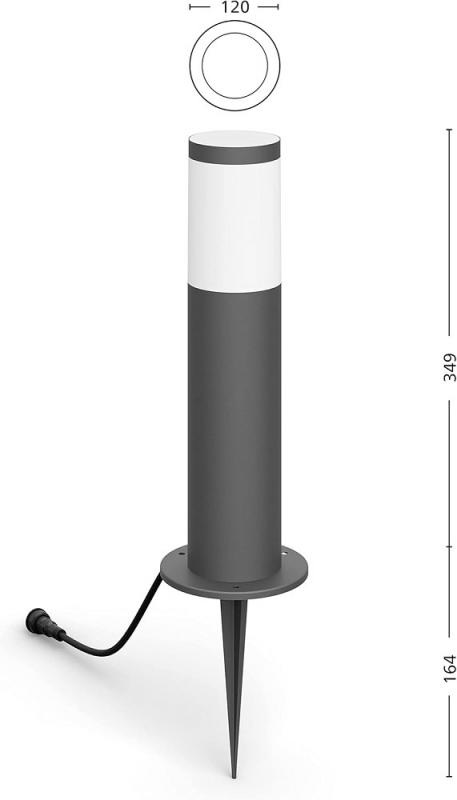 Philips Wegeleuchte Utrecht  Erweiterung in Anthrazit 6WW 4000K kühlweißes Licht  IP44