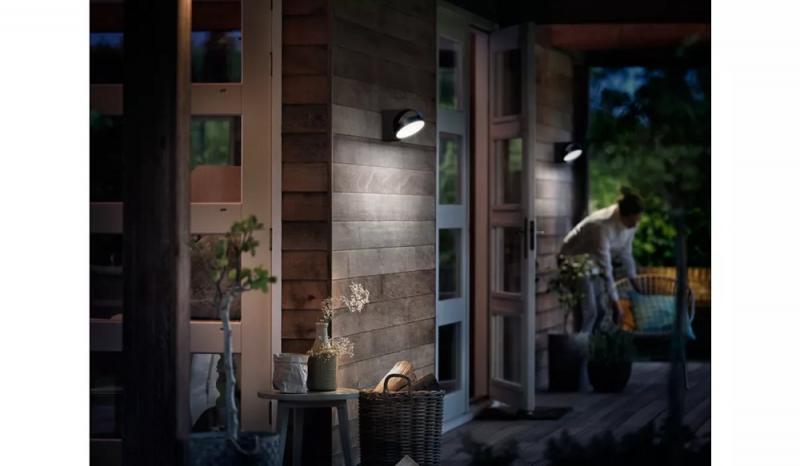 Philips Outdoor Wandleuchte Mimosa in Anthrazit mit neutralweißem Licht IP44