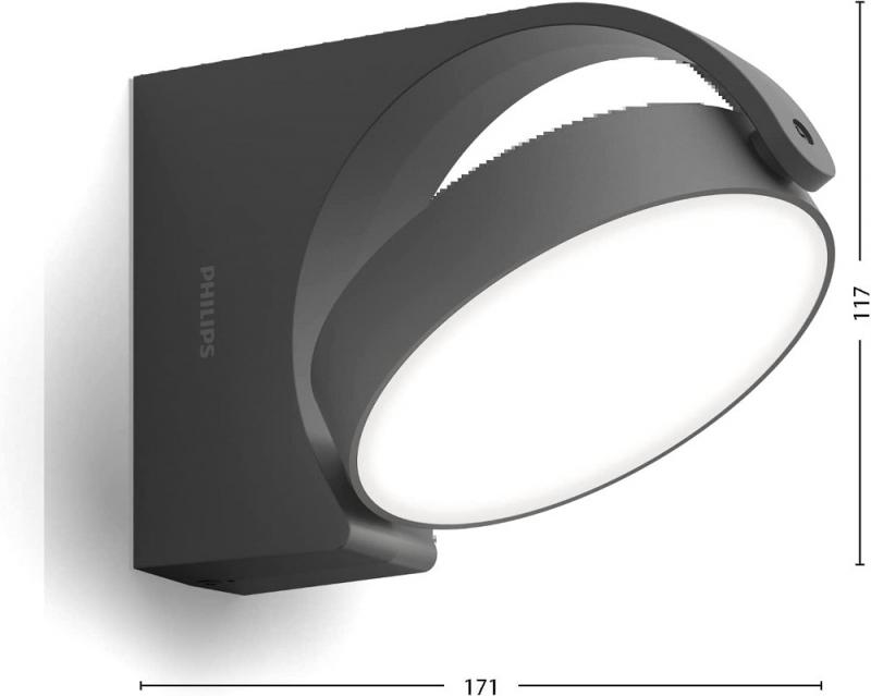 Philips Outdoor Wandleuchte Mimosa in Anthrazit mit neutralweißem Licht IP44