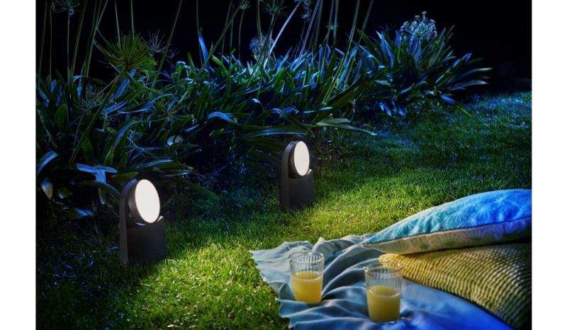 Philips LED Wegeleuchte Mimosa 7W in anthrazit IP44 - mit beweglichem Kopf und neutralweißer Beleuchtung