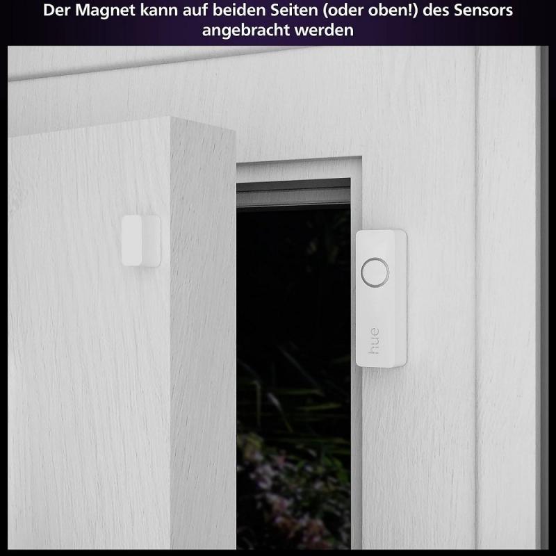 2er PHILIPS Hue Secure Tür-/Fensterkontakt Sensor Batteriebetrieb - steuerbar via App, kompatibel mit Amazon Alexa