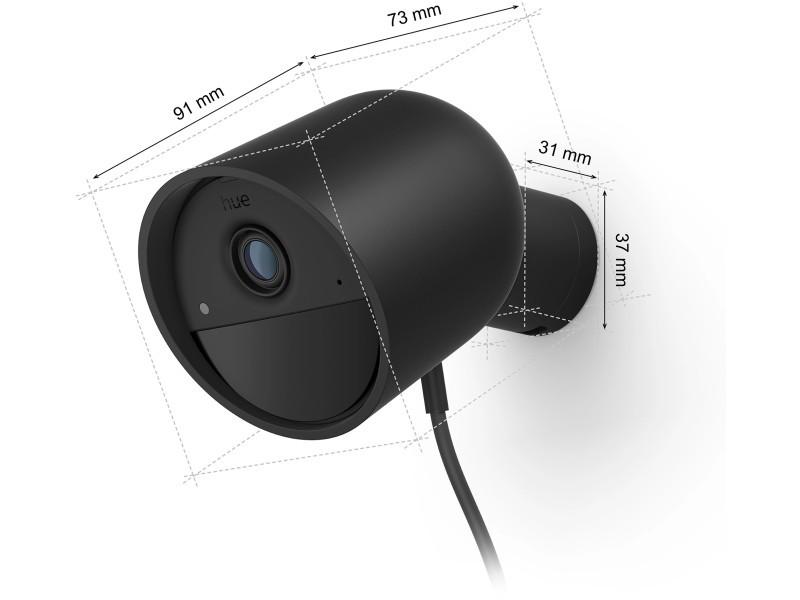 Philips Hue Secure kabelgebundene Smart Home Überwachungskamera Full HD Video drinnen oder draußen schwarz