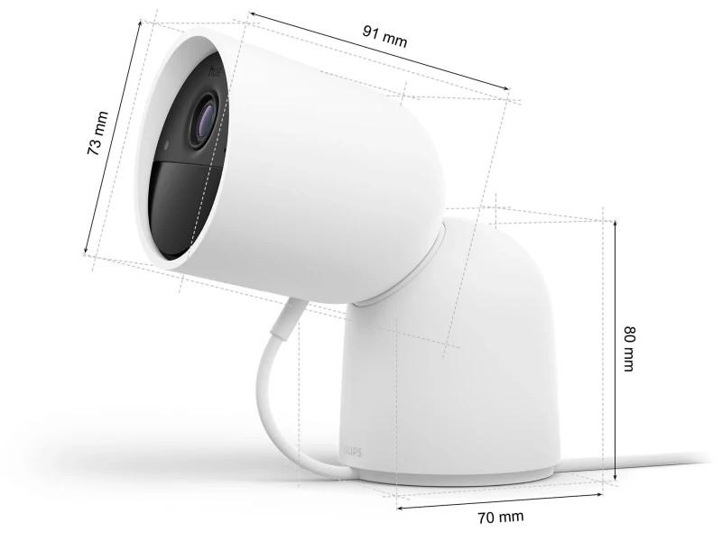 Philips Hue Secure kabelgebundene Smart Home Überwachungskamera mit Standfuß Full HD Video weiß