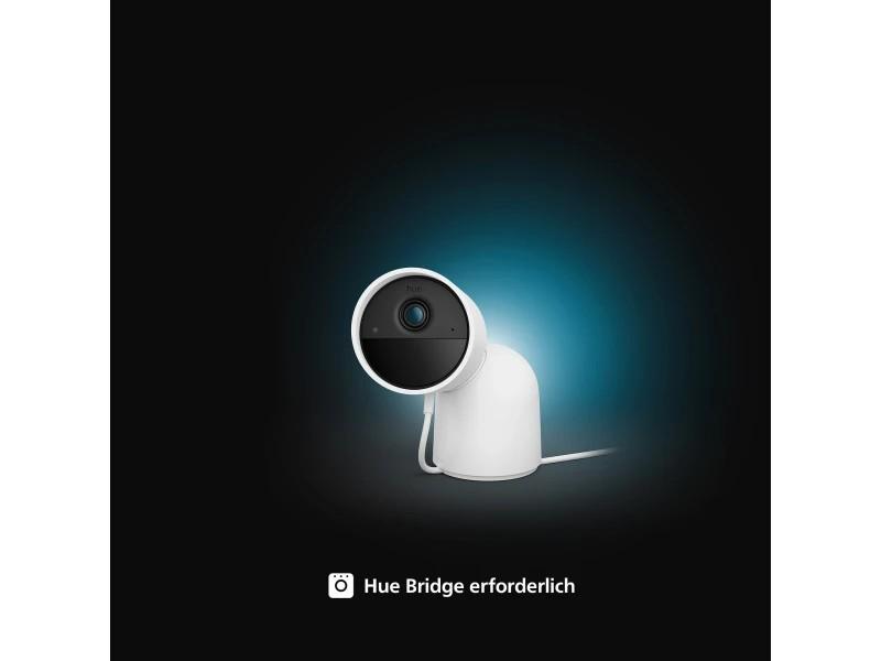 Philips Hue Secure kabelgebundene Smart Home Überwachungskamera mit Standfuß Full HD Video weiß