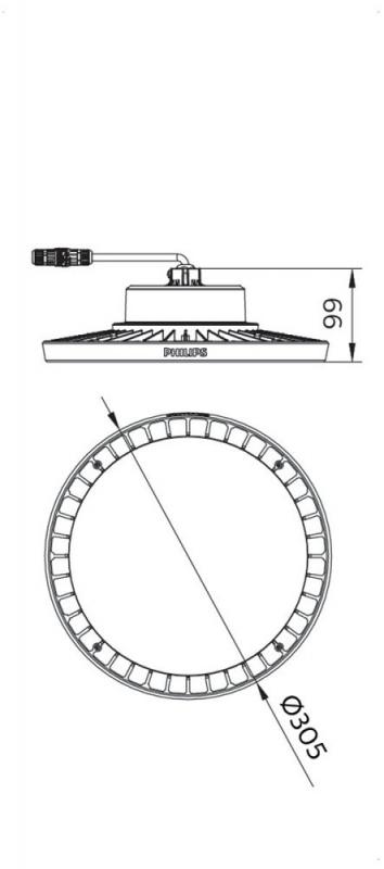 Philips LED Hallenleuchte CoreLine Highbay - elektronisches Betriebsgerät, schaltbar BY101P LED200S/840 PSU WB - Grau