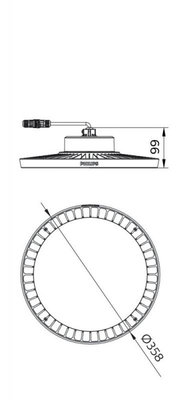 Philips LED Hallenleuchte CoreLine Highbay - elektronisches Betriebsgerät, schaltbar BY102P LED260S/840 PSU WB - Grau
