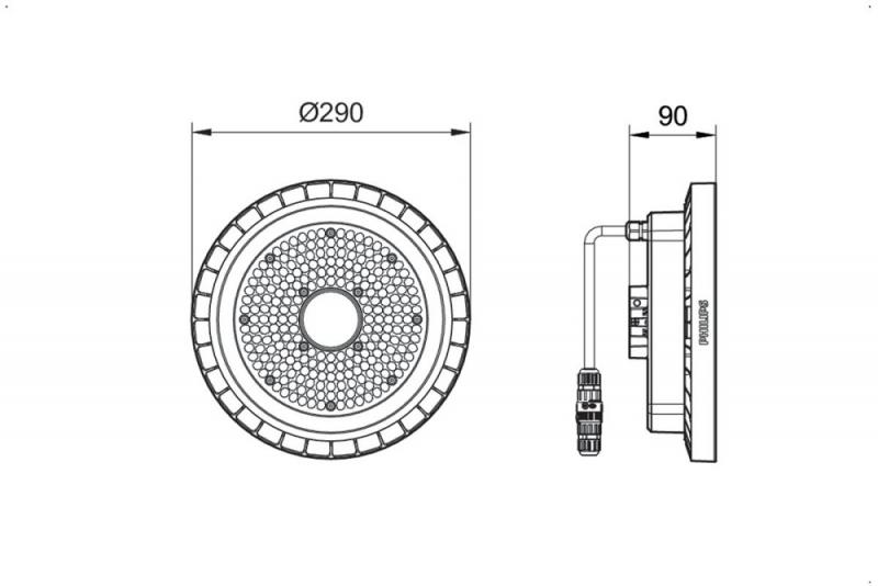 Philips LED Hallenleuchte CoreLine Highbay Gen5 - elektronisches Betriebsgerät, schaltbar BY120P G5 LED105S/840 PSU WB - Dunkles Grau