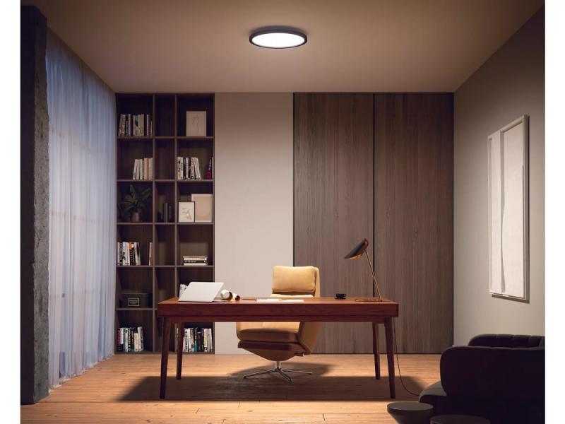 Philips Hue White Ambiance Panelleuchte Aurelle rund / Zigbee oder Bluetooth in Schwarz