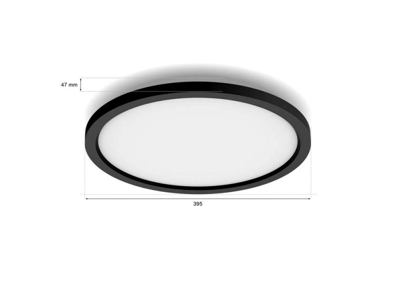 Philips Hue White Ambiance Panelleuchte Aurelle rund / Zigbee oder Bluetooth in Schwarz