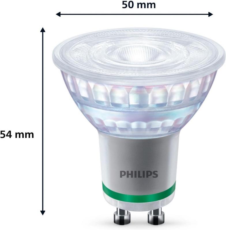 Besonders effizienter PHILIPS GU10 LED Strahler 2,1W wie 50W warmweißes Licht 2700K mit 36 ° Ausstrahlungswinkel
