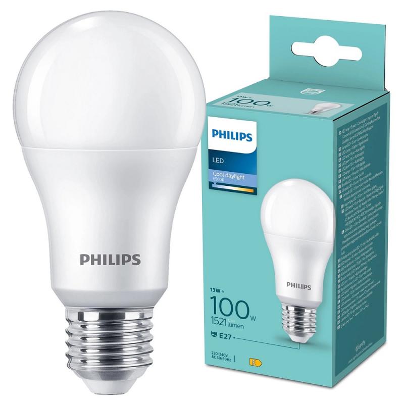 Philips E27 A60 LED-Lampe 13W 1521lm 6500K Kaltweiß Essential