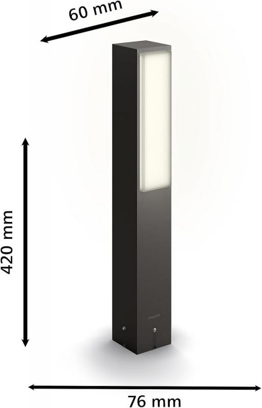 Philips Wegeleuchte Stratosphere Ultra-Efficient in Anthrazit 3,8W 4000K kühlweißes Licht  IP44