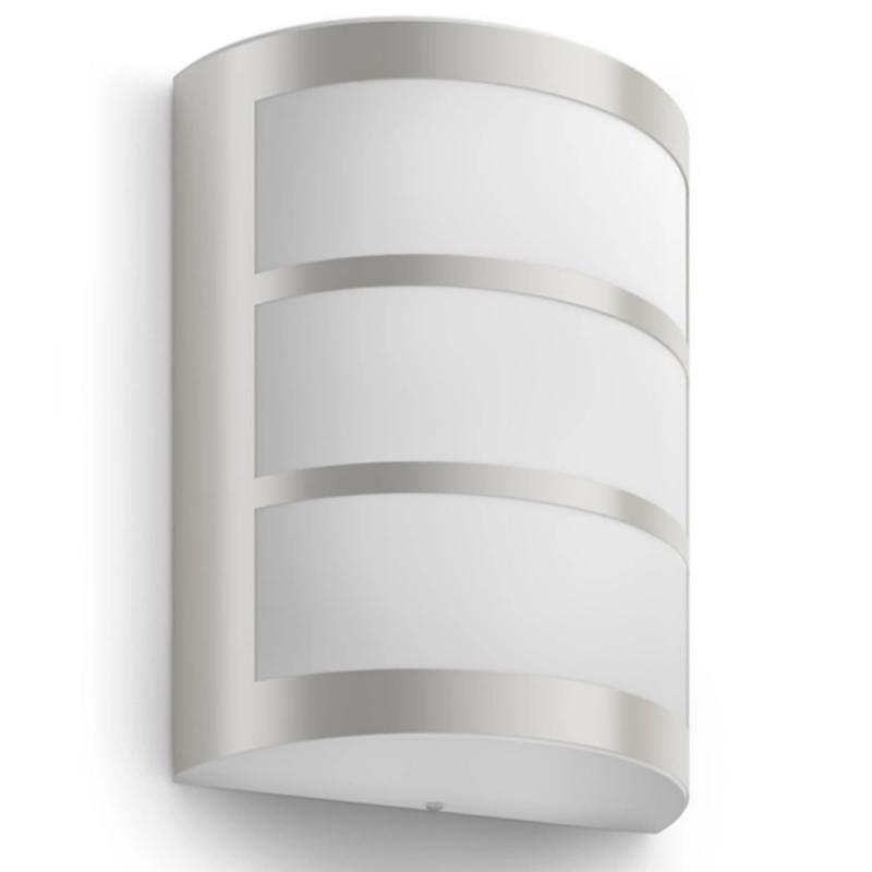 Philips Outdoor Wandleuchte Python Ultra Efficient Edelstahl 3,8 W mit warmweißem Licht IP44