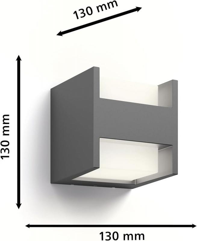 Philips Outdoor ultra effiziente Wandleuchte Arbour up&down  mit warmweißem Licht, anthrazit
