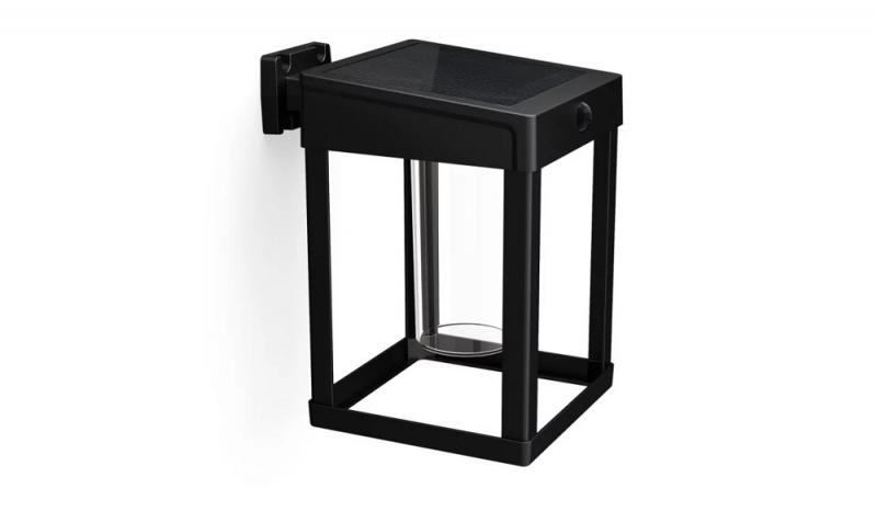 Philips Outdoor Ultra-Efficient Solar Wandleuchte Camill, Dual-Bright Sensor, klar, 3000 Kelvin, IP44 wetterfest, schwarz