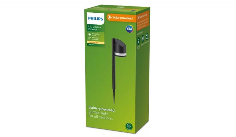 Philips LED Solar Erdspießleuchte Fyve II Schwarz 1,5W IP44