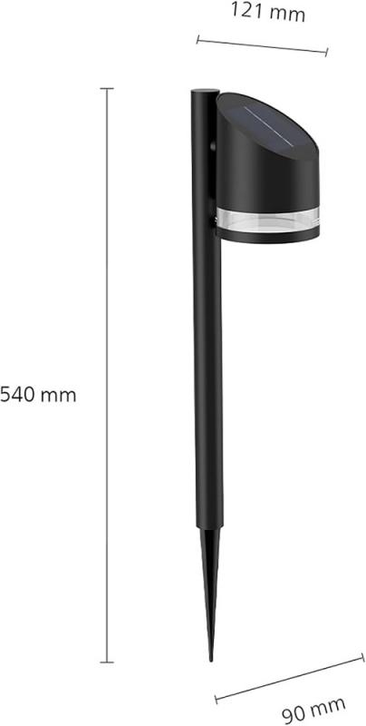 Philips LED Solar Erdspießleuchte Fyve II Schwarz 1,5W IP44