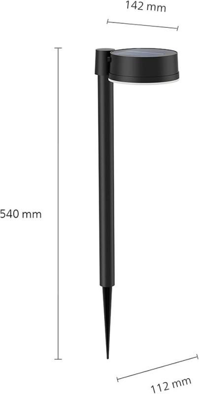 Philips Philips LED Solar Erdspießleuchte Vynce Schwarz 1,5W IP44