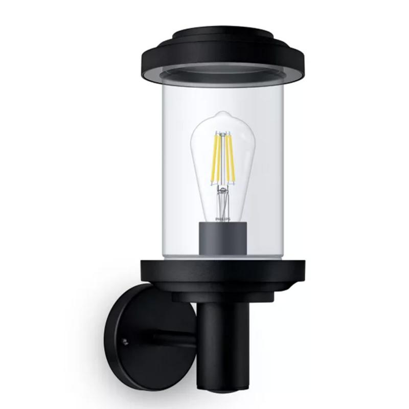 Philips Aussenwandleuchte Listra mit E27 Fassung IP44 schwarz
