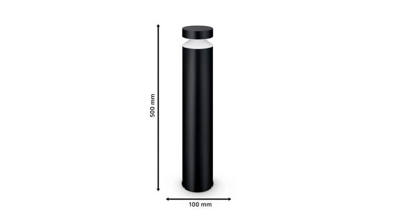 50cm Philips Wegeleuchte Laven in Schwarz mit warmweißem Licht 2700K