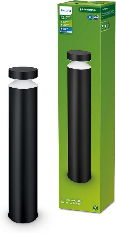 Philips Wegeleuchte Laven in Schwarz 4000 Kelvin kühlweißes Licht, IP44 wetterfest