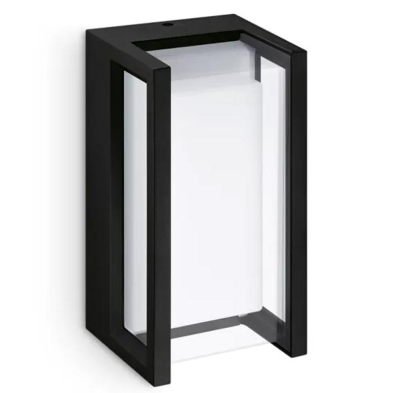 Philips Outdoor Pyrona Wandleuchte 12W, 2700 Kelvin warmweißes Licht, IP44, schwarz