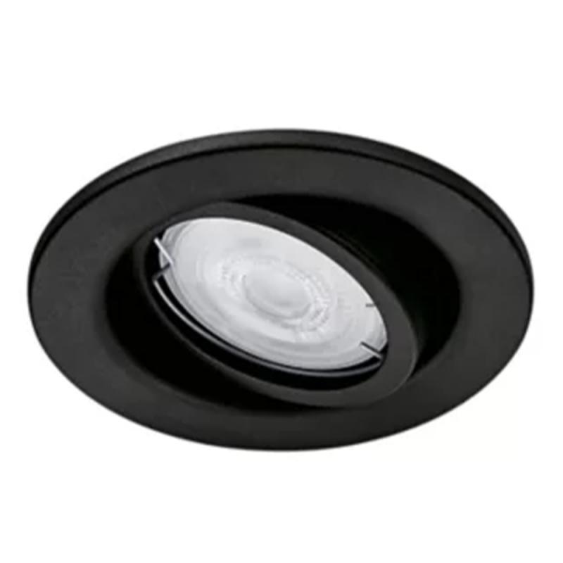 Philips Einbauleuchte Outdoor in Schwarz mit warmweißem Licht - austauschbare GU10 mit 355 Lumen ca. 30 Watt, nur für regengeschützte Bereiche