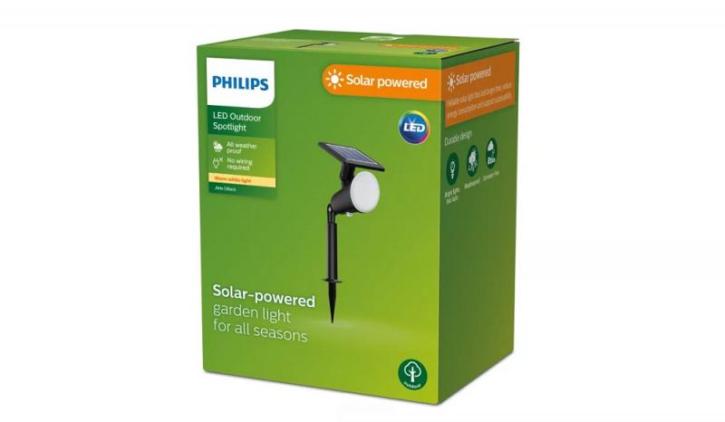 Philips Puled Bodenspot/Erdspieß in Schwarz 4,6 W mit warmweißem Licht