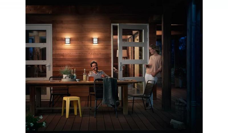 PHILIPS Outdoor Wandleuchte Ultra-Efficient Python Antharzit, 3,8W, 2700 Kelvin, IP44