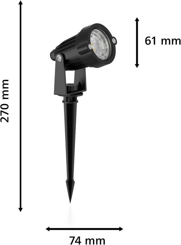 Philips 3er Set Spot Caper 3 x 1,5W Niedervolt in schwarz IP67 wasserfest - warmweißes Licht