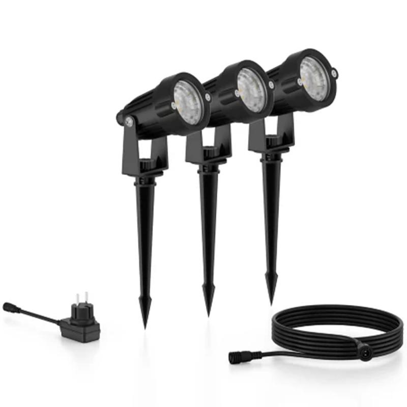 Philips 3er Set Spot Caper 3 x 1,5W Niedervolt in schwarz IP67 wasserfest - warmweißes Licht