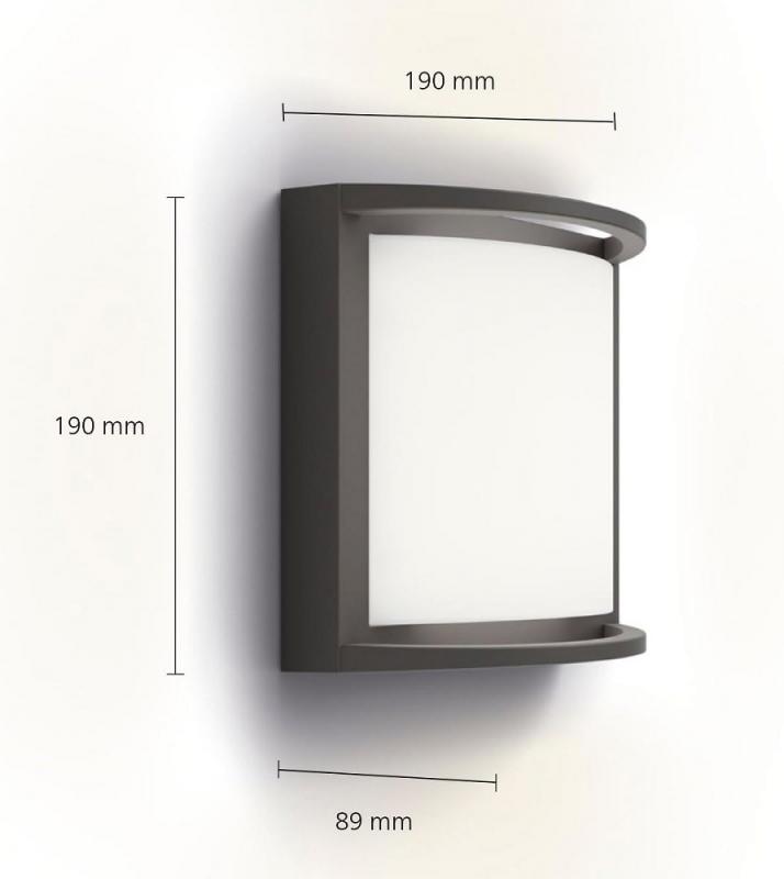 Philips Outdoor Wandleuchte Samondra in Anthrazit mit warmweißem Licht IP44