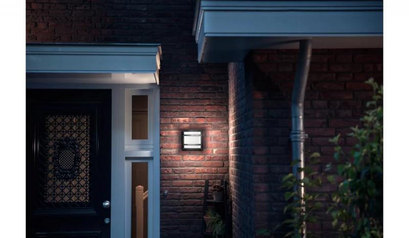 Philips Wandleuchte Petronia Ultra Efficient in Anthrazit warmweißes Licht IP44