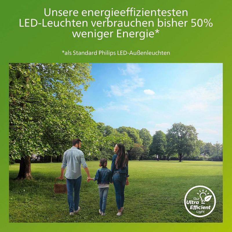 Philips Wandleuchte Petronia Ultra Efficient in Anthrazit warmweißes Licht IP44