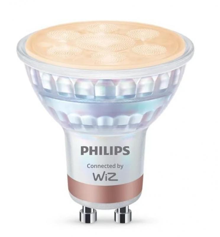 PHILIPS WiZ Smart LED GU10 4,7W wie 50W 345lm 2700–6500K dimmbar Matter Glas