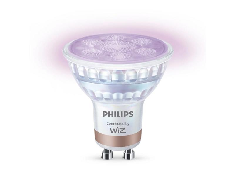 PHILIPS WiZ Smart LED GU10 4,7W wie 50W 345lm RGB+CCT 2200–6500K 36° dimmbar WLAN Bluetooth Matter Glas