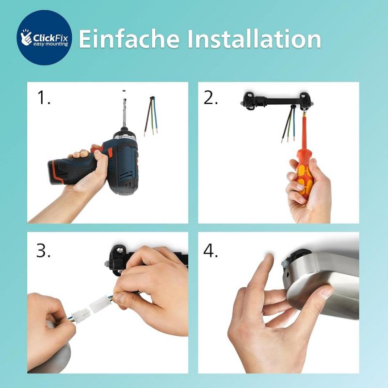 Philips 1er Idris Decken-/Wandspot in Schwarz IP44 - Badezimmer geeignet, dimmbar mit 1 x GU10 Fassung