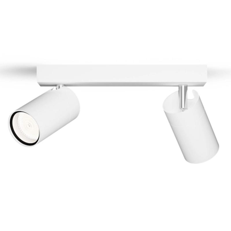 Philips 2er Idris Decken-/Wandspot in Weiß IP44 - Badezimmer geeignet, dimmbar mit 2 x GU10 Fassung