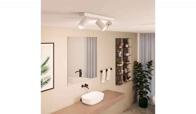 Philips 3er Idris Decken-/Wandspot in Weiß IP44 - Badezimmer geeignet, dimmbar mit 3 x GU10 Fassung