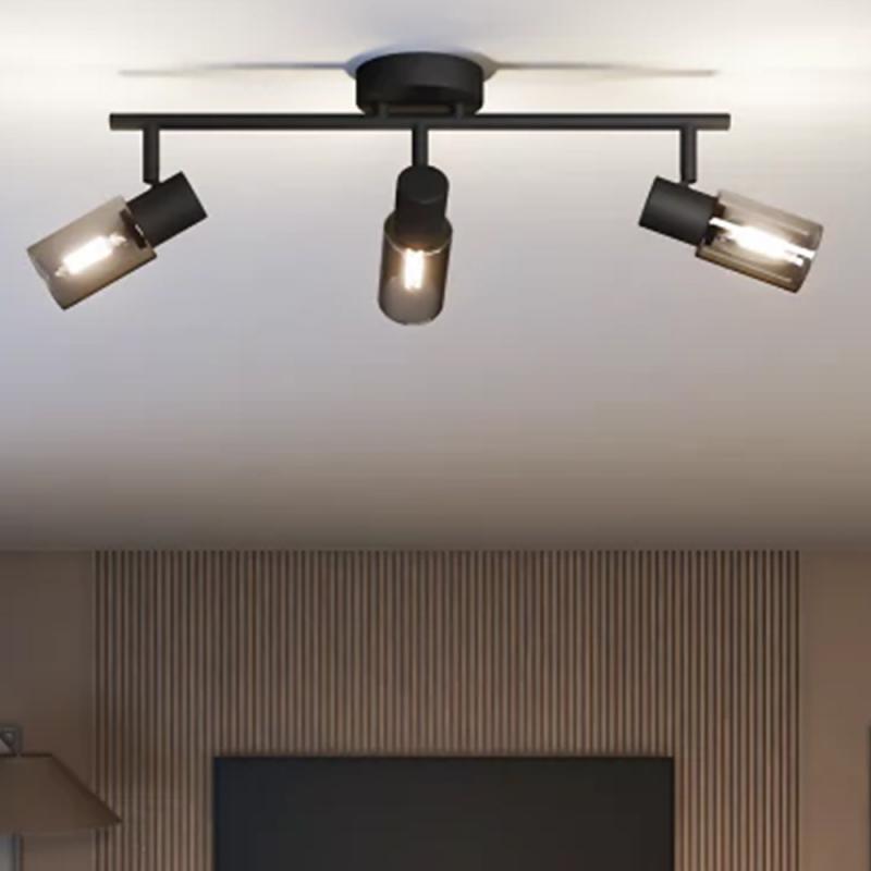 Philips 3er Palms Deckenstrahler in Schwarz IP20 - E14 Fassung - aus Glas und Metall