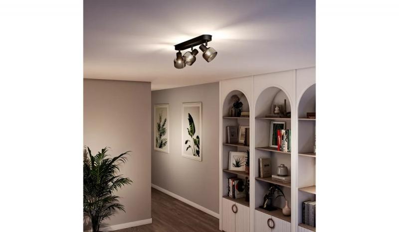 Philips 3er Sleet Deckenstrahler in Schwarz IP20 - E14 Fassung - aus Glas und Metall