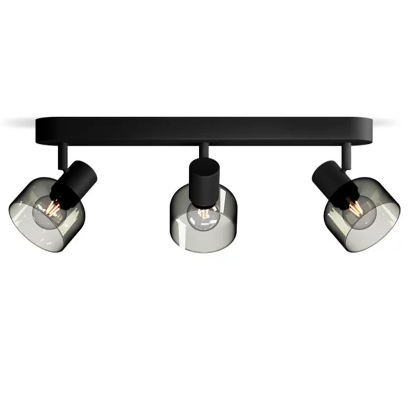 Philips 3er Sleet Deckenstrahler in Schwarz IP20 - E14 Fassung - aus Glas und Metall