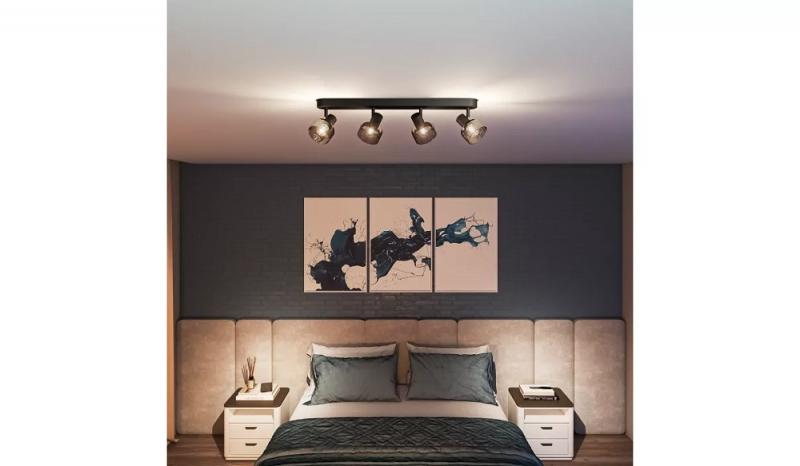 Philips 4err Sleet Deckenstrahler in Schwarz IP20 - E14 Fassung - aus Glas und Metall