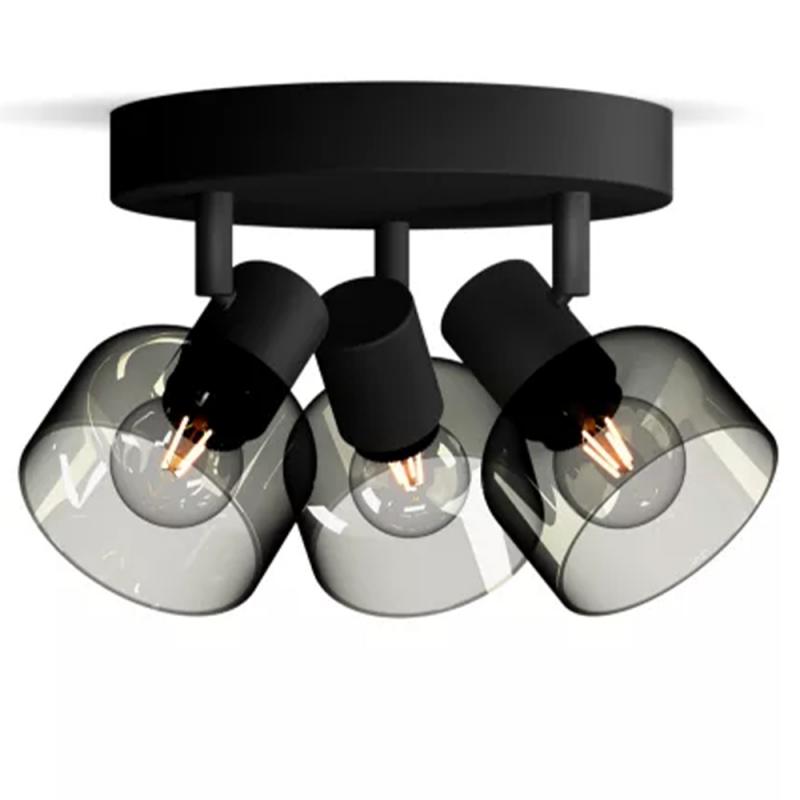 Philips 3er Sleet Deckenstrahler in Schwarz IP20 - E14 Fassung - aus Glas und Metall